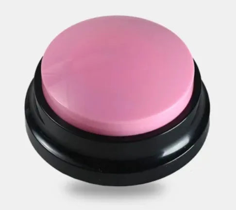 Pink dog communication button