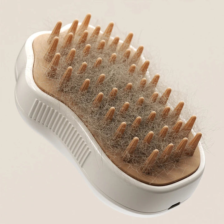 dog steam brush grooming hairbrush with fur