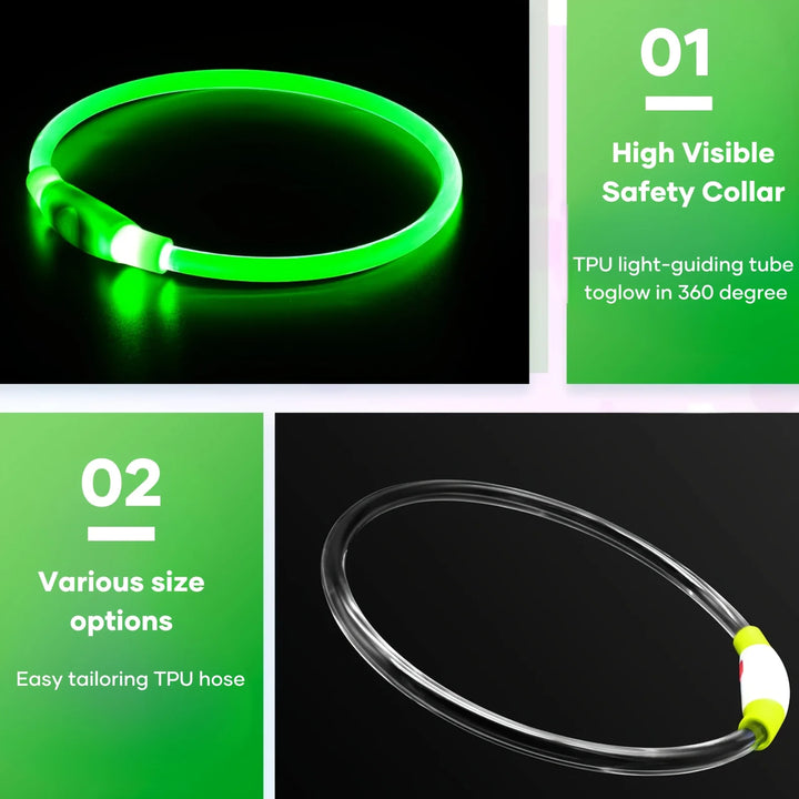 Green glowing Dog Collar