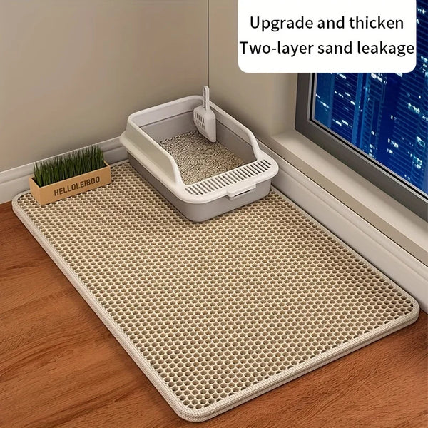 Best cat litter mat placed under a cat litter box