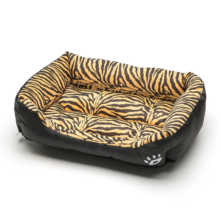 Zebra-patterned Large Dog Bed with black border