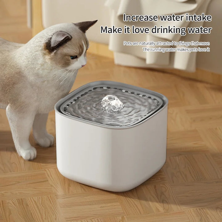 Cat drinking water from a 3L automatic pet water fountain