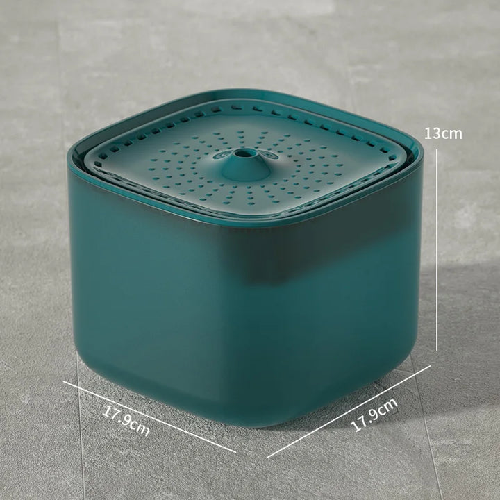 Teal-colored Cat Water Fountain measurements