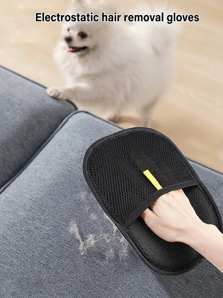 Pet grooming glove dog hair remover