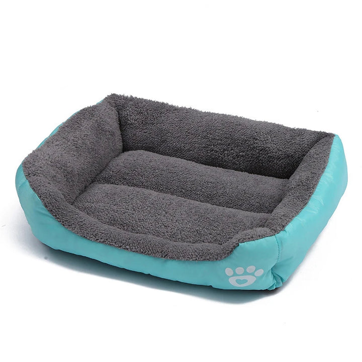 Gray and turquoise large dog bed