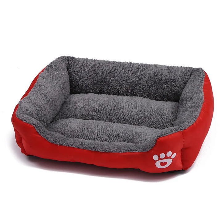 Gray and Red Large Dog Bed