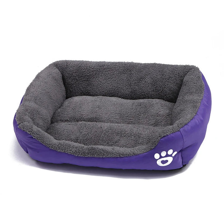 Gray and Purple Large Dog Bed