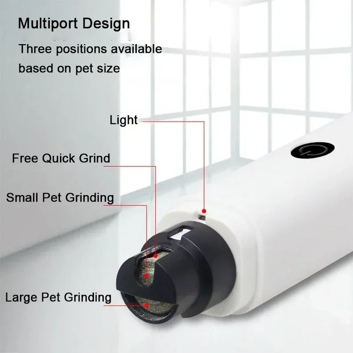Multiport Dog Nail grinder showing different grinding positions