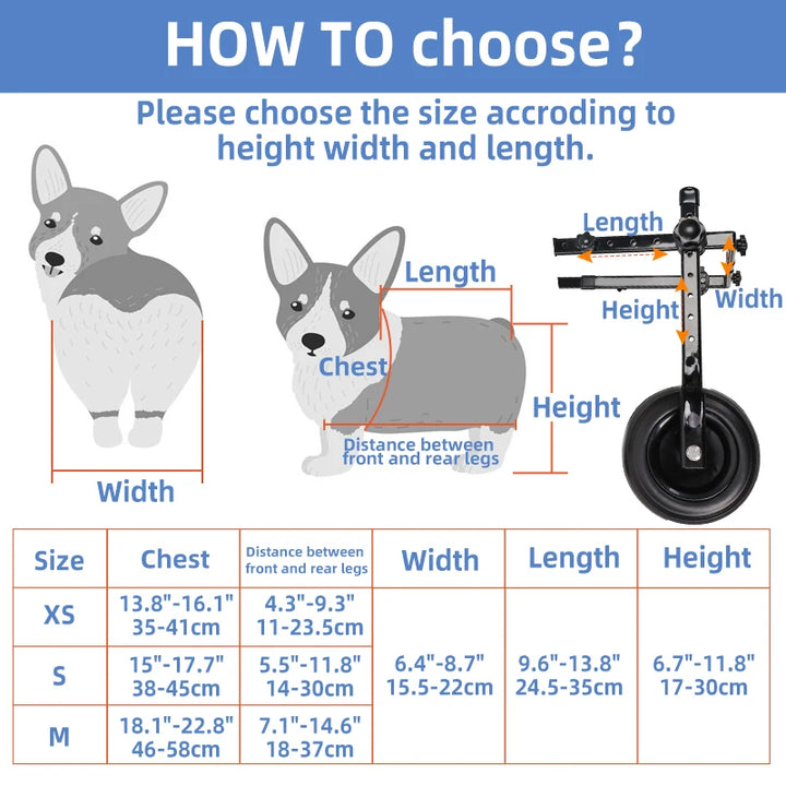 Dog Wheelchair Measurements.