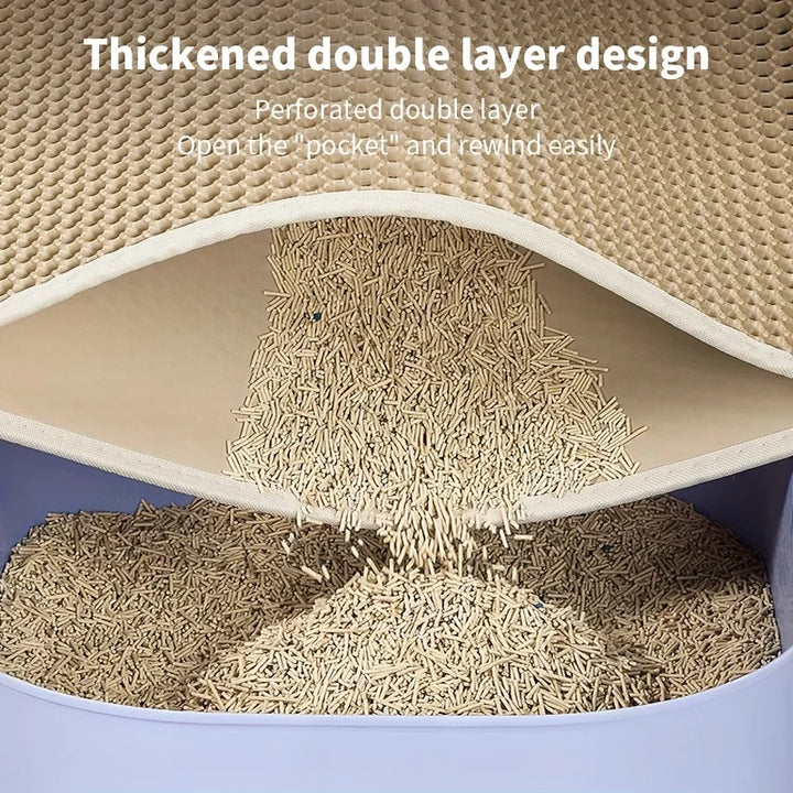 Cat litter mat with thickened double-layer design