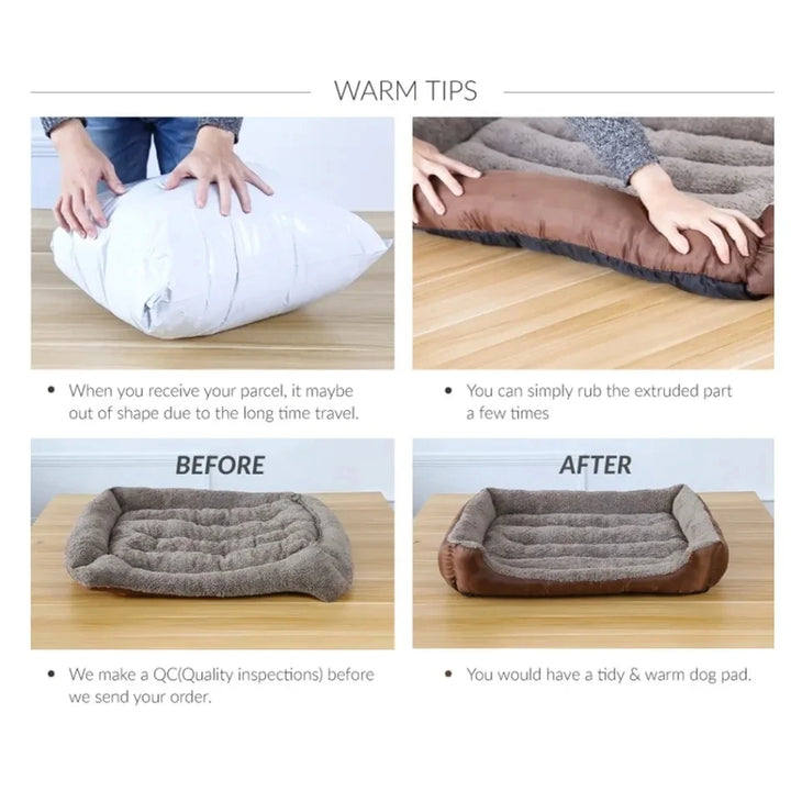 Instructions for reshaping a dog bed