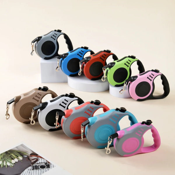 Colorful retractable dog leashes