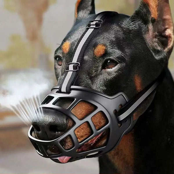 Dog Muzzle for Medium & Large Dogs – Breathable Silicone Anti-Barking & Biting Mask