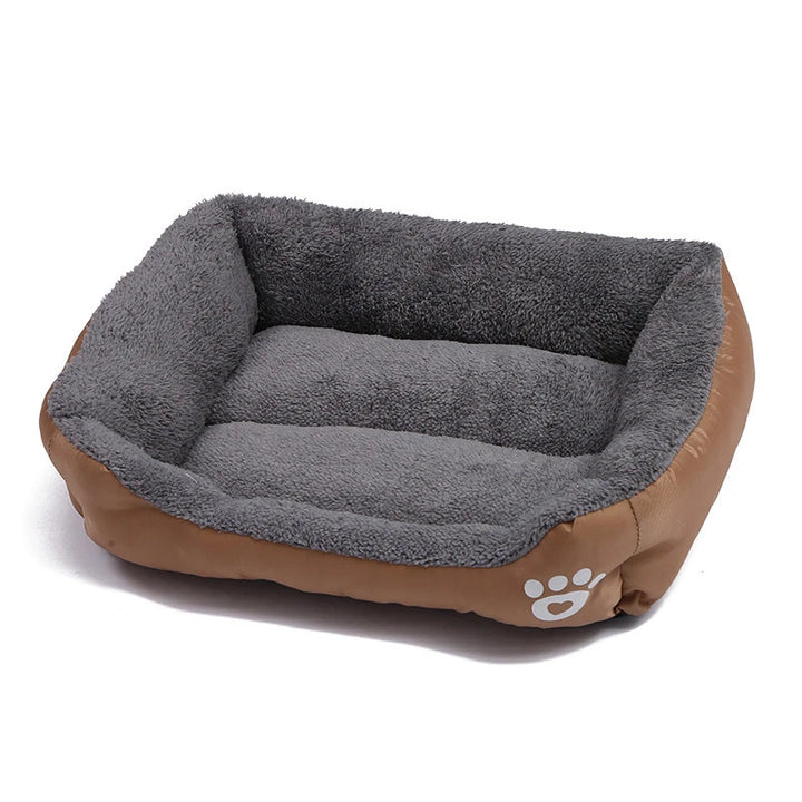 Gray and brown large dog bed