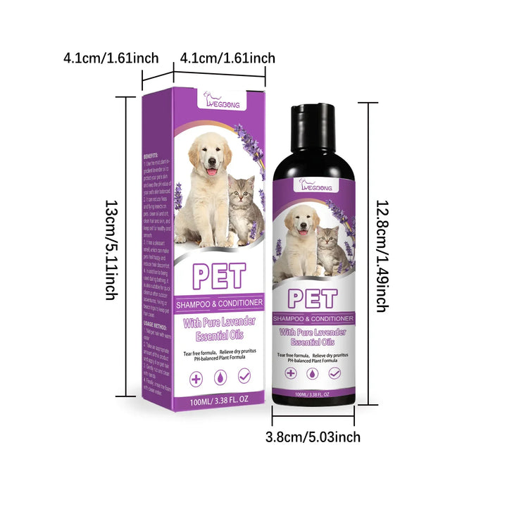Pet Shampoo with Measurements