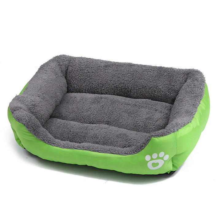 Gray and Green Large Dog Bed