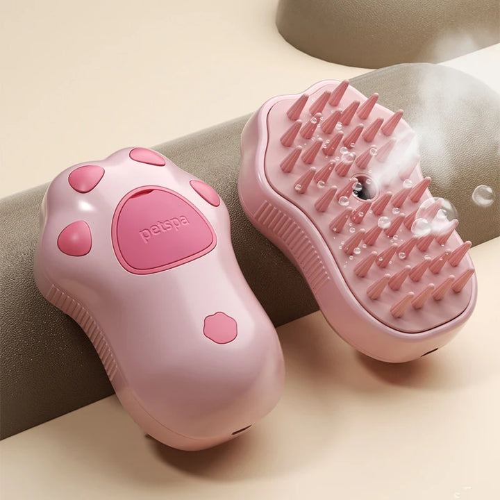 dog steam brush pink grooming tool