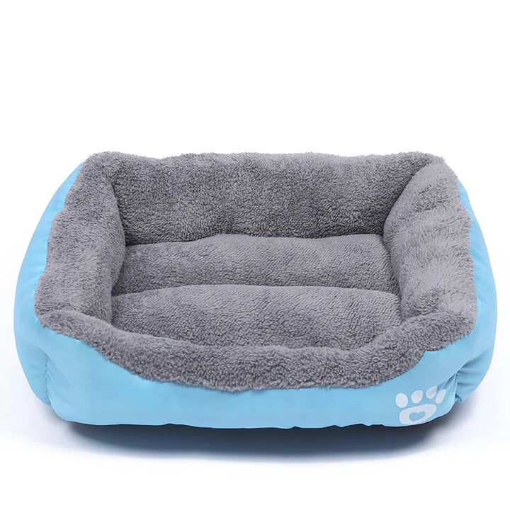 Gray and Blue Large Dog Bed