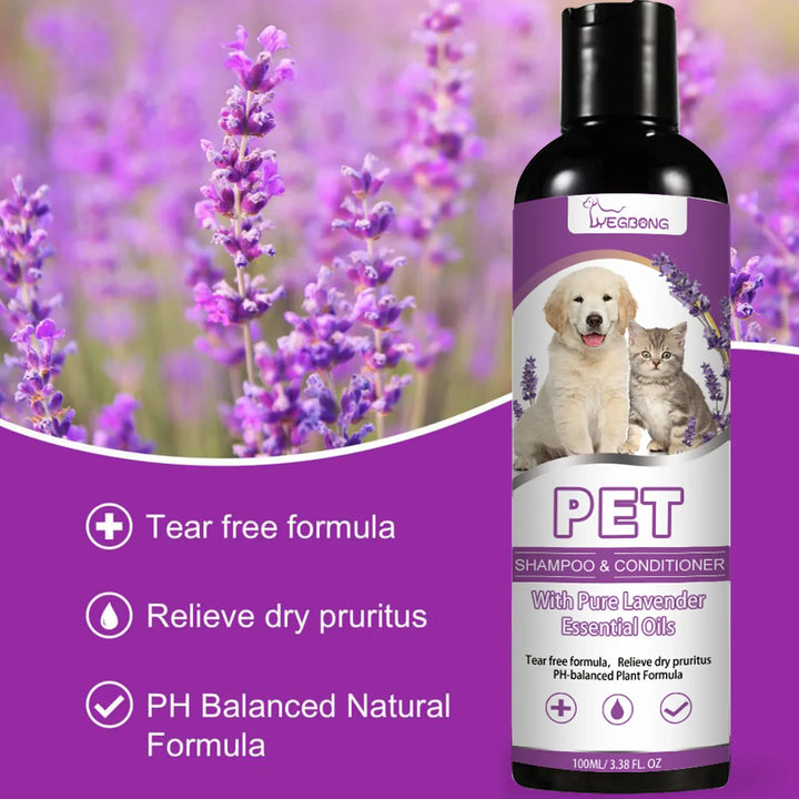 Pet shampoo and conditioner bottle